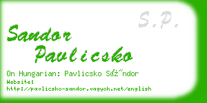 sandor pavlicsko business card